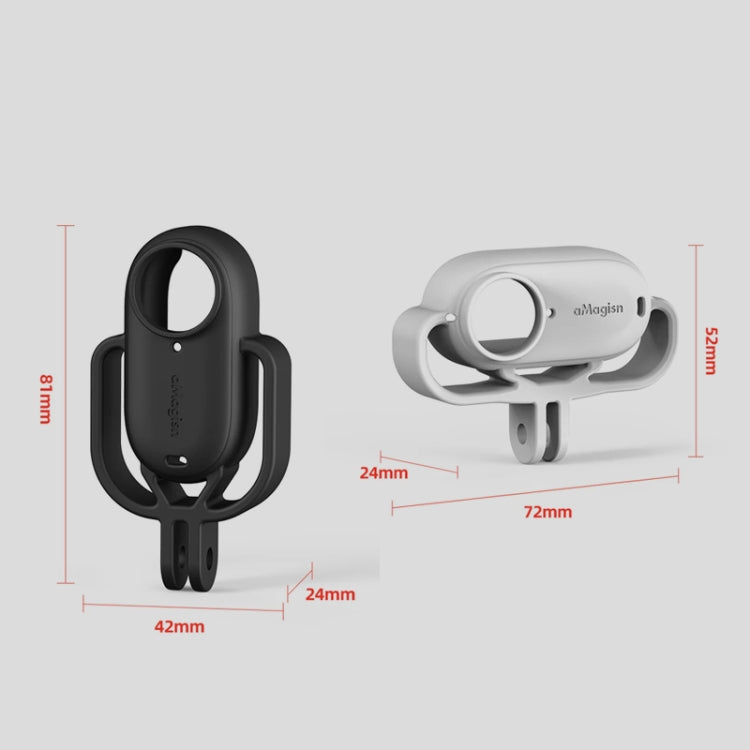 Para Insta360 GO 3 aMagisn funda de silicona accesorios protectores de cámara, Horizontal Gray, Vertical Gray, Horizontal Black, Vertical Black