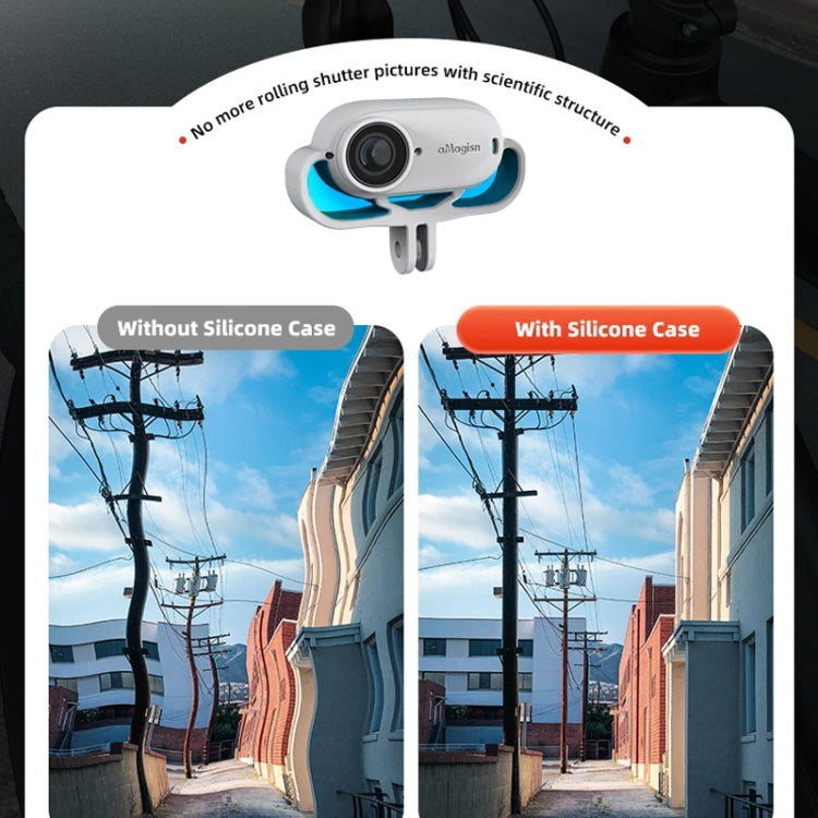 Para Insta360 GO 3 aMagisn funda de silicona accesorios protectores de cámara, Horizontal Gray, Vertical Gray, Horizontal Black, Vertical Black