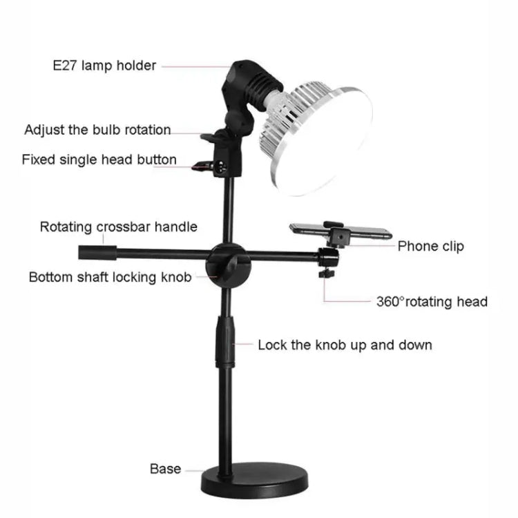 Luz de relleno en forma de hongo + Kit de soporte de fotografía superior de escritorio para foto/vídeo, 90W 155mm, 80W 120mm