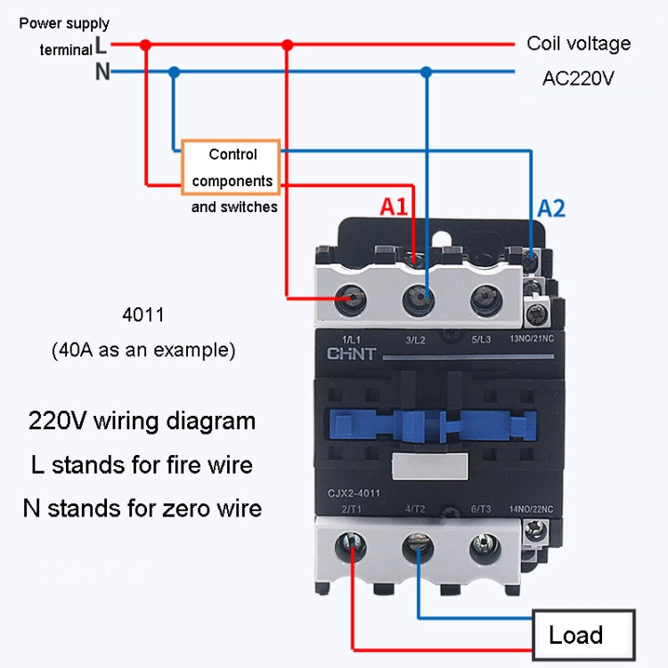 Contactos de aleación de plata de 220 V Contactor de CA monofásico multiusos, CHNT CJX2-0910 9A, CHNT CJX2-0901 9A, CHNT CJX2-1210 12A, CHNT CJX2-1201 12A, CHNT CJX2-1810 18A, CHNT CJX2-1801 18A, CHNT CJX2-2510 25A, CHNT CJX2-2501 25A, CHNT CJX2-3210 3...