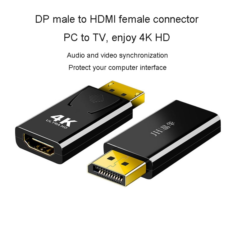 JINGHUA DP macho a HDMI adaptador hembra conector de audio y vídeo, 1080P Universal Version, 4K Universal Version