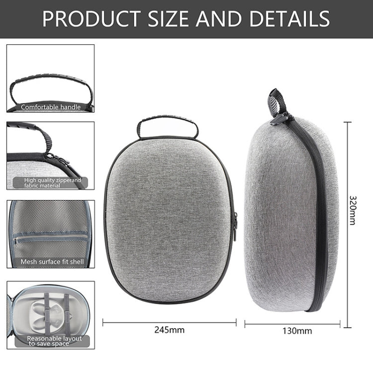 Para Meta Quest 3 VR bolsa de almacenamiento EVA estuche rígido bolso, Grey