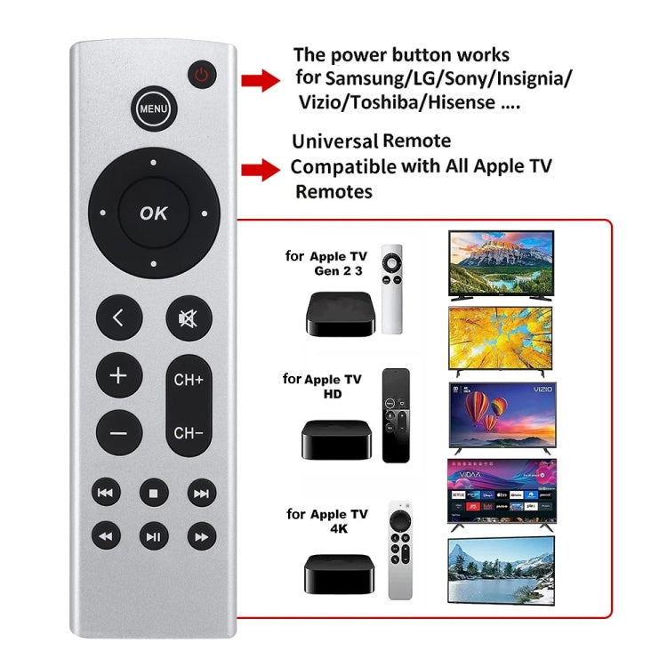 Para Apple TV Control Remoto 4K / HD A2169 A1842 A1625 Sin Voz, Ordinary Style