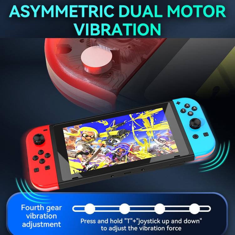 Mandos izquierdo y derecho para juegos JOY-02 con luces RGB, tacto agradable y Bluetooth, gamepad para Switch / Switch OLED / Switch Pro / Switch Lite / Switch Joycon, Black, Grey