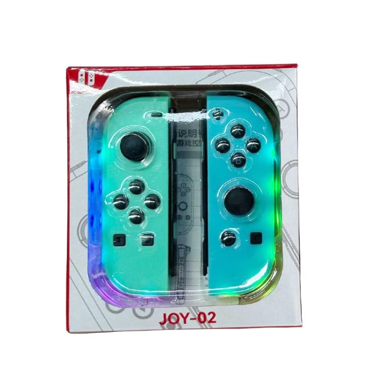 Mandos izquierdo y derecho para juegos JOY-02 con luces RGB, tacto agradable y Bluetooth, gamepad para Switch / Switch OLED / Switch Pro / Switch Lite / Switch Joycon, Black, Grey