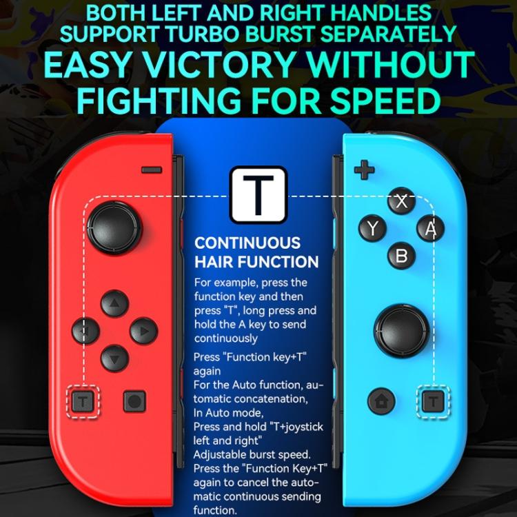 Mandos izquierdo y derecho para juegos JOY-02 con luces RGB, tacto agradable y Bluetooth, gamepad para Switch / Switch OLED / Switch Pro / Switch Lite / Switch Joycon, Black, Grey