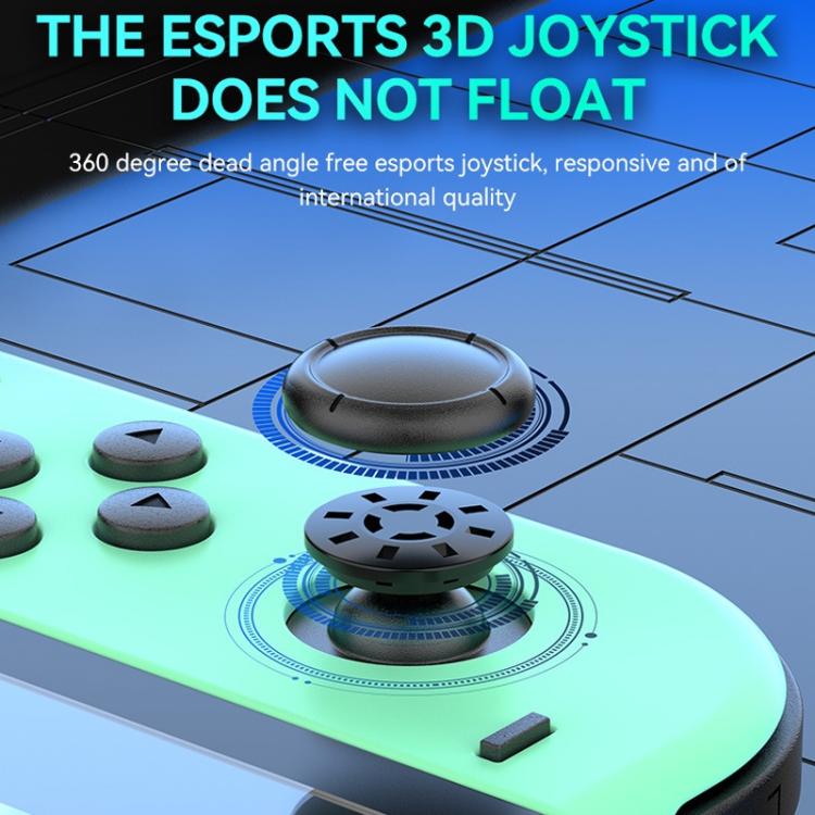 Mandos izquierdo y derecho para juegos JOY-02 con luces RGB, tacto agradable y Bluetooth, gamepad para Switch / Switch OLED / Switch Pro / Switch Lite / Switch Joycon, Black, Grey