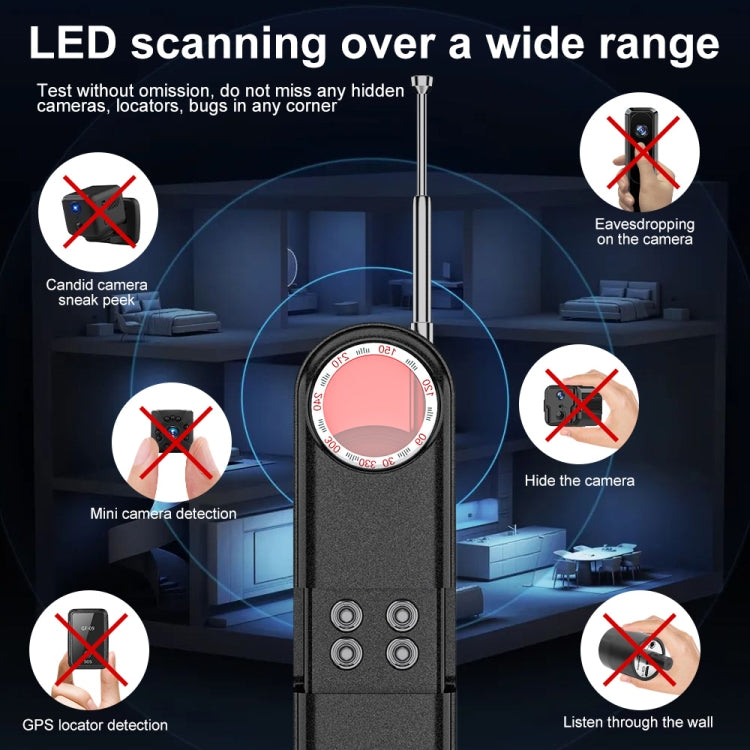 T01 Detector inalámbrico Cámara Antiespías Posicionamiento GPS Alarma, T01