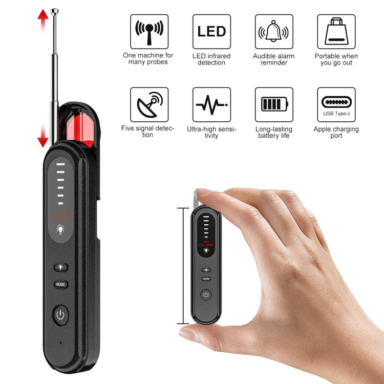 T01 Detector inalámbrico Cámara Antiespías Posicionamiento GPS Alarma, T01