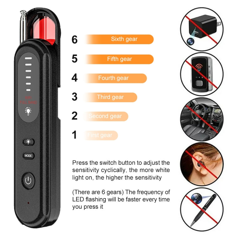 T01 Detector inalámbrico Cámara Antiespías Posicionamiento GPS Alarma, T01