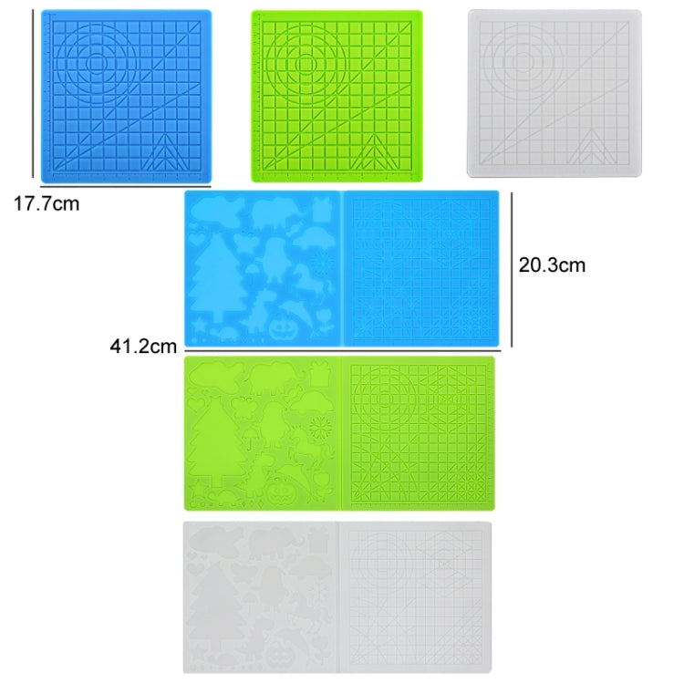Estera de plantilla de pintura DIY de silicona con copia de pluma de impresión 3D, Blue, Green, Transparent, Blue Large, Green Large, Transparent Large