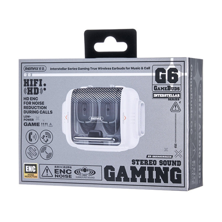 REMAX GameBuds G6 transparente inalámbrico Bluetooth auriculares para juegos ENC reducción de ruido en la oreja auriculares para juegos, GameBuds G6