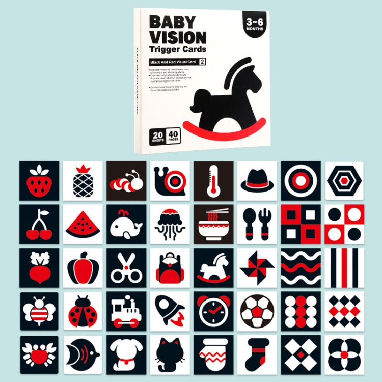 20 piezas/libro Tarjeta de aprendizaje temprano para bebés, tarjeta de estimulación Visual para el cuidado de los ojos para niños, 1-order Black And White, 2-order Black And Red, 3-order Color, 4-order Real Object