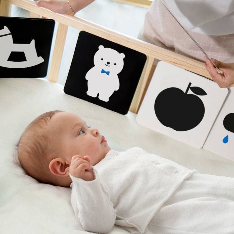 20 piezas/libro Tarjeta de aprendizaje temprano para bebés, tarjeta de estimulación Visual para el cuidado de los ojos para niños, 1-order Black And White, 2-order Black And Red, 3-order Color, 4-order Real Object