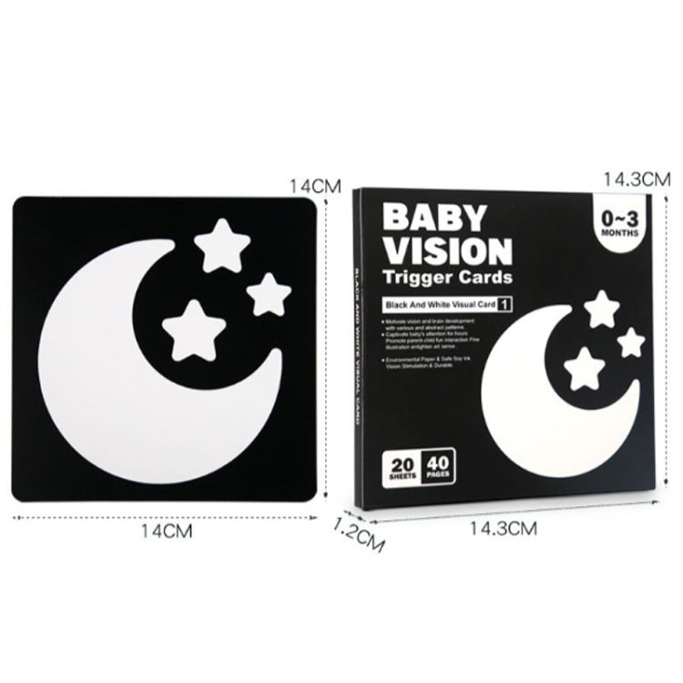 20 piezas/libro Tarjeta de aprendizaje temprano para bebés, tarjeta de estimulación Visual para el cuidado de los ojos para niños, 1-order Black And White, 2-order Black And Red, 3-order Color, 4-order Real Object