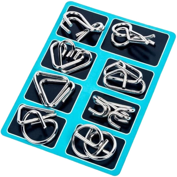 8 unids/set inteligencia desbloqueo juguetes educativos para niños nueve anillos consecutivos Lu Ban Lock, A Model Yellow, B Model Blue, C Model Pink, D Model Green