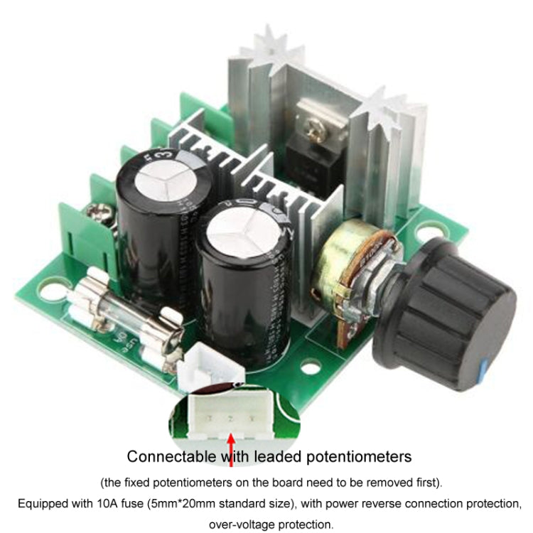 12V-40V 10A DC Controlador de velocidad del motor PWM Interruptor de velocidad continuo, 12V-40V 10A Without Stand, 12V-40V 10A With Stand
