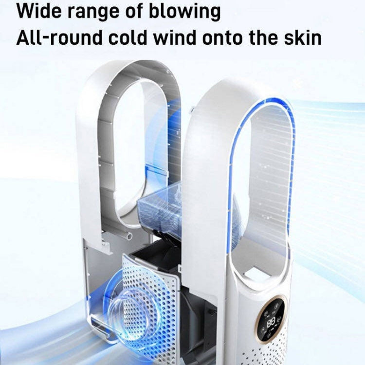 Ventilador eléctrico de humidificación sin cuchilla para escritorio, seis engranajes ajustables con función de sincronización de luz LED