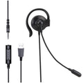 SOYTO SY227 Auriculares con gancho para la oreja para operador de un solo lado Auriculares para computadora con cable, 3.5mm, Separation USB Wire Control