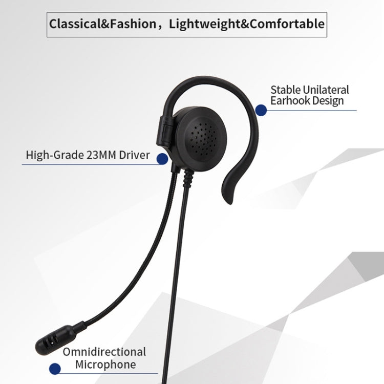 SOYTO SY227 Auriculares con gancho para la oreja para operador de un solo lado Auriculares para computadora con cable, 3.5mm, Separation USB Wire Control