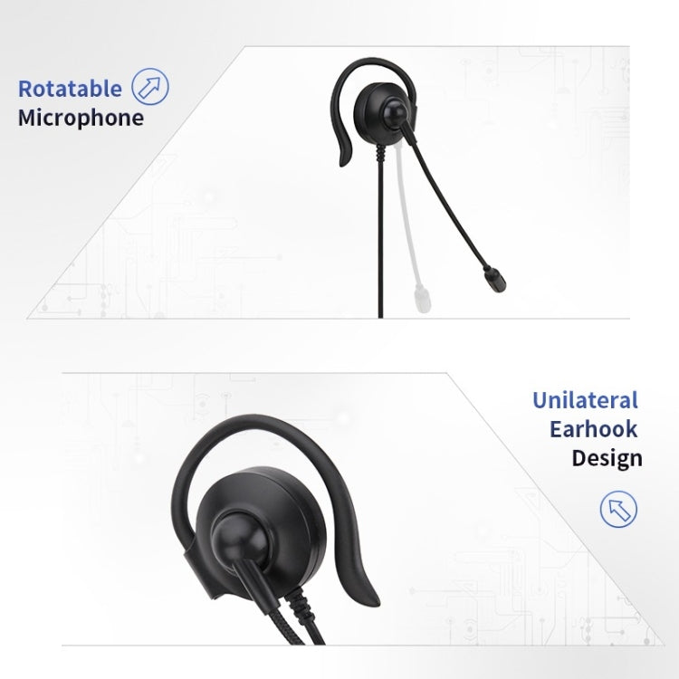 SOYTO SY227 Auriculares con gancho para la oreja para operador de un solo lado Auriculares para computadora con cable, 3.5mm, Separation USB Wire Control