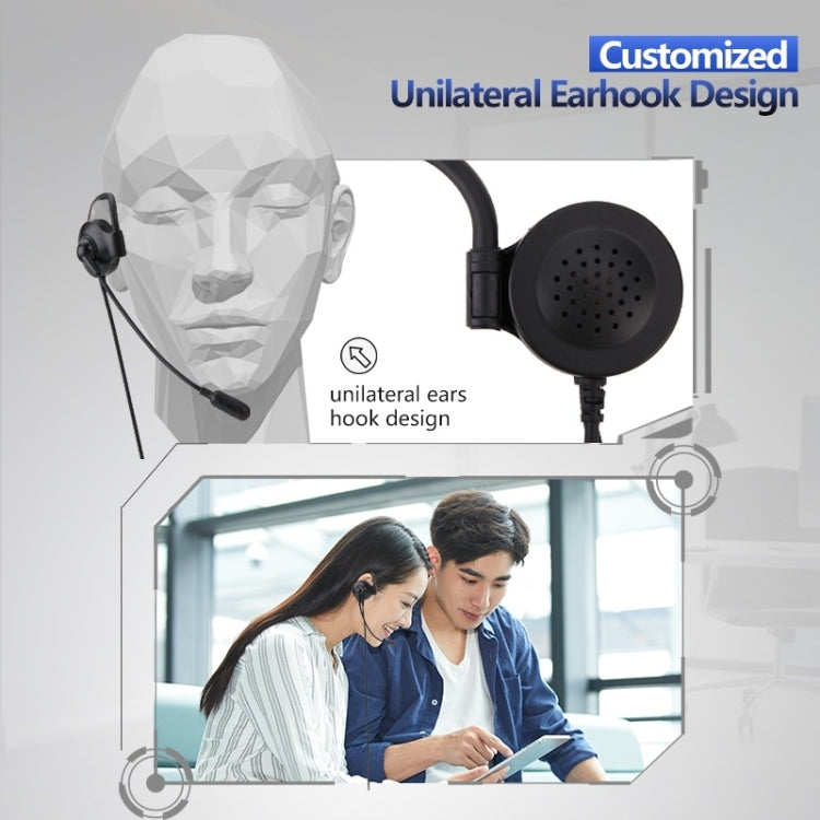 SOYTO SY227 Auriculares con gancho para la oreja para operador de un solo lado Auriculares para computadora con cable, 3.5mm, Separation USB Wire Control
