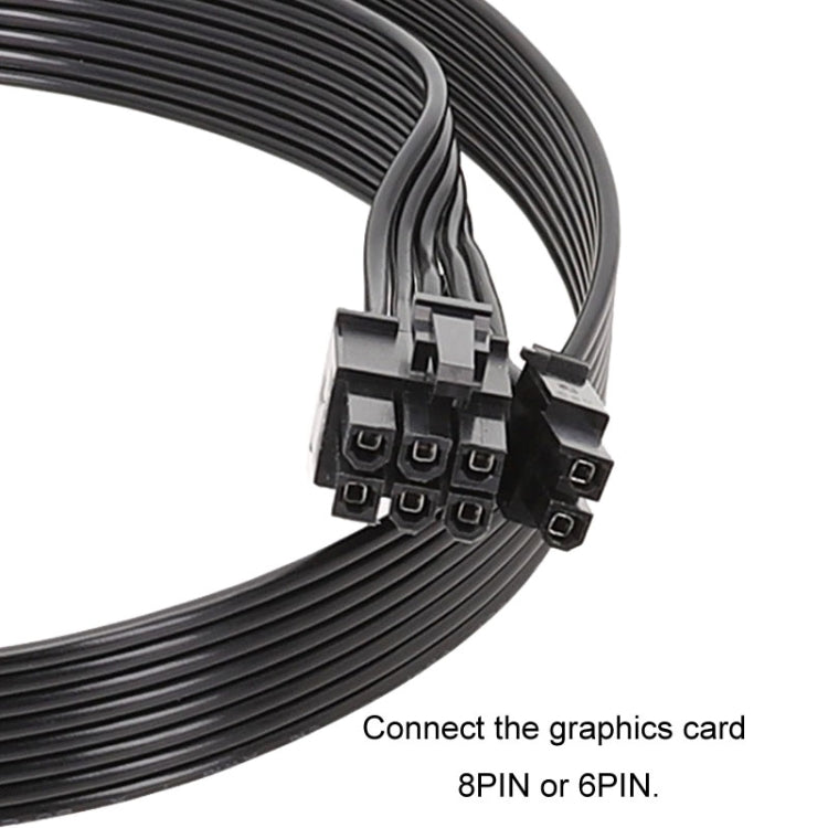 Para Corsair 18AWG Cable plano Módulo de alimentación Cable Tarjeta gráfica Módulo Cable 8 pines a 8 pines 6 + 2, 50cm For Corsair, 60cm For Corsair