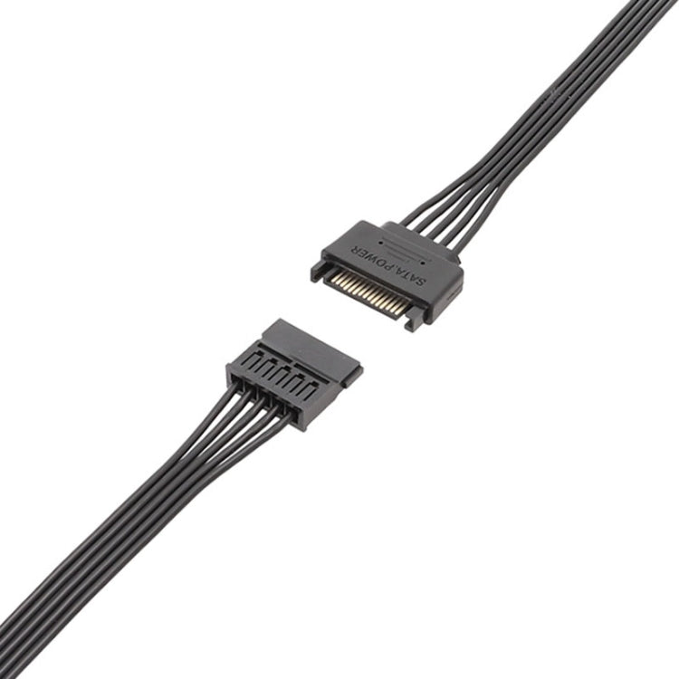 Fuente de alimentación SATA 15Pin Cable de extensión macho y hembra Cables de conexión de alimentación de unidad de disco duro duraderos, 30cm 15Pin, 60cm 15Pin
