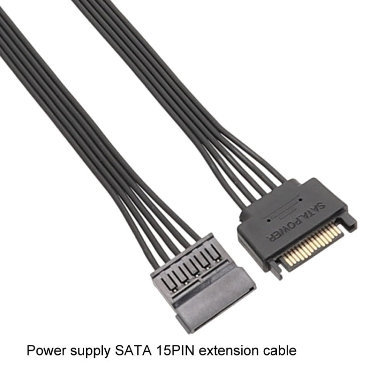 Fuente de alimentación SATA 15Pin Cable de extensión macho y hembra Cables de conexión de alimentación de unidad de disco duro duraderos, 30cm 15Pin, 60cm 15Pin