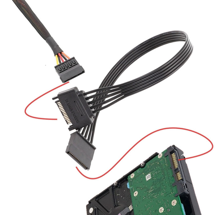 Fuente de alimentación SATA 15Pin Cable de extensión macho y hembra Cables de conexión de alimentación de unidad de disco duro duraderos, 30cm 15Pin, 60cm 15Pin