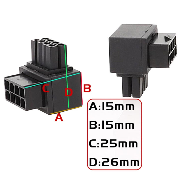 Placa base CPU 8 pines conector de dirección asistida interfaz cabezal de dirección adaptador de 90 grados, Positive Bend A Type, Reverse Curve B Type