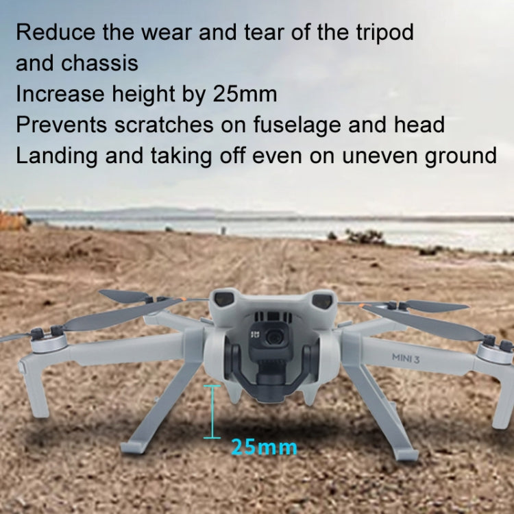 Para DJI Mini 3 / Mini 3 Pro 1 par de cubierta protectora de hélice de tren de aterrizaje con soporte de aumento de altura, For DJI Mini 3 / Mini 3 Pro