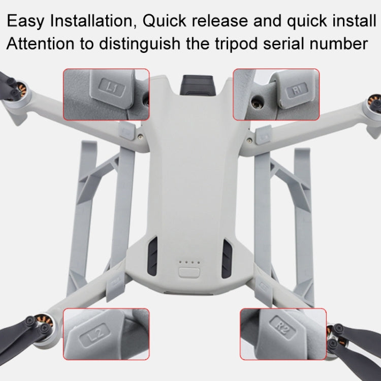 Para DJI Mini 3 / Mini 3 Pro 1 par de cubierta protectora de hélice de tren de aterrizaje con soporte de aumento de altura, For DJI Mini 3 / Mini 3 Pro