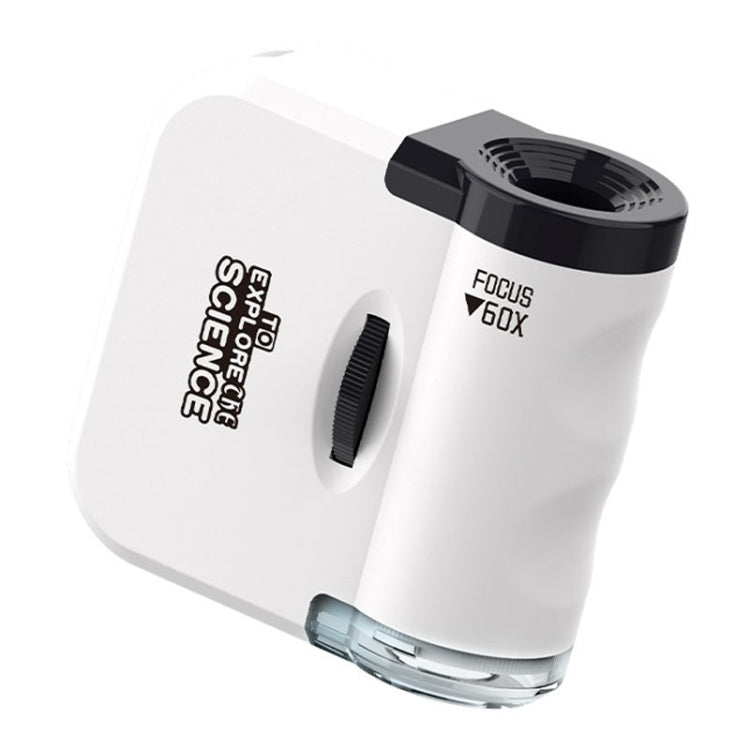 Mini microscopio colgante portátil 60x con luces LED, exploración al aire libre, observación, juguetes divertidos para niños