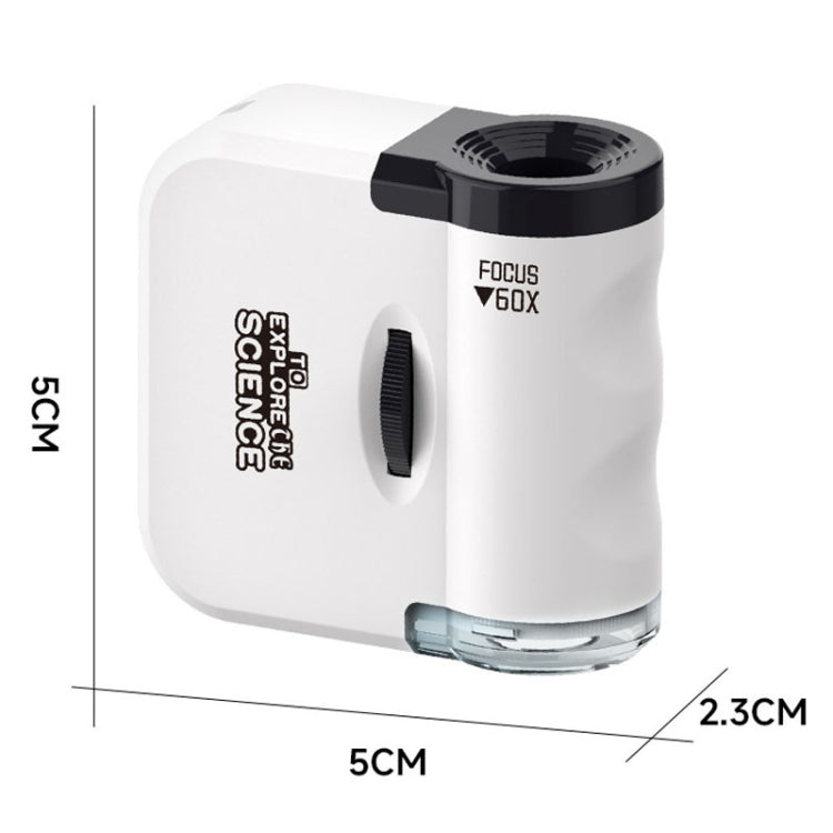 Mini microscopio colgante portátil 60x con luces LED, exploración al aire libre, observación, juguetes divertidos para niños