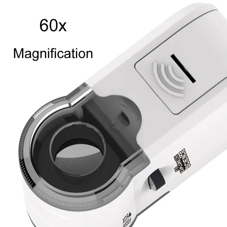 Mini microscopio colgante portátil 60x con luces LED, exploración al aire libre, observación, juguetes divertidos para niños