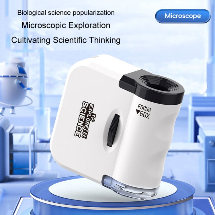 Mini microscopio colgante portátil 60x con luces LED, exploración al aire libre, observación, juguetes divertidos para niños