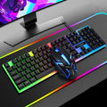 T-WOLF TF230 Kit de teclado y mouse con cable para computadora de oficina con efectos de luz coloridos, TF230 (Black), TF230 (White)
