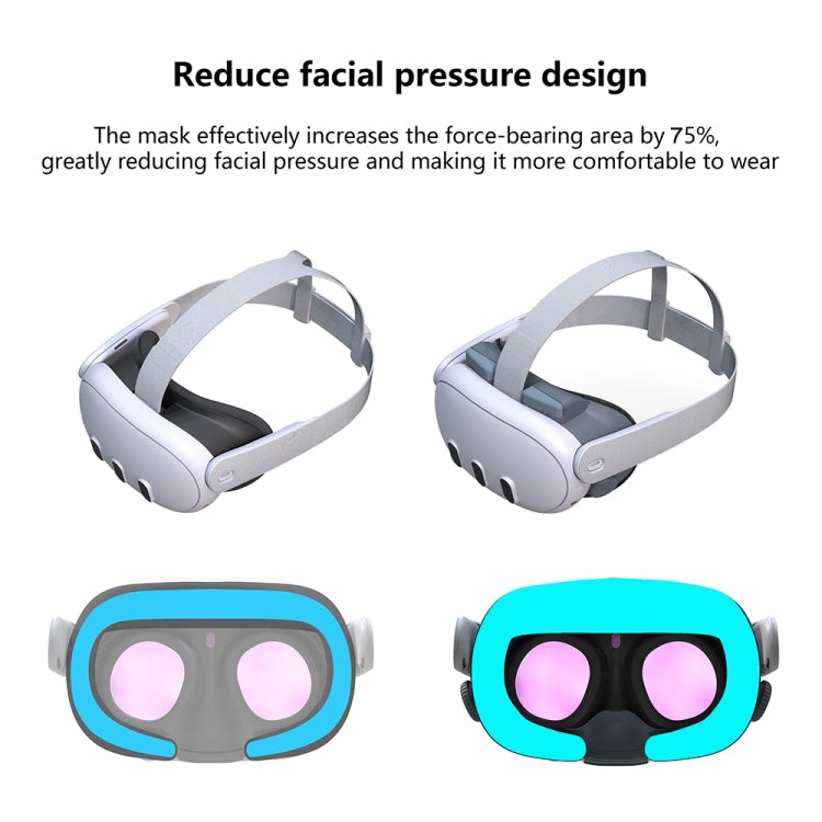 Para Meta Quest 3 máscara de ojos de repuesto ajustable VR Blackout juego de máscara facial de repuesto suave, Without Fan