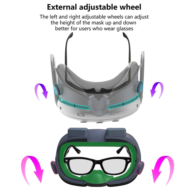 Para Meta Quest 3 máscara de ojos de repuesto ajustable VR Blackout juego de máscara facial de repuesto suave, Without Fan