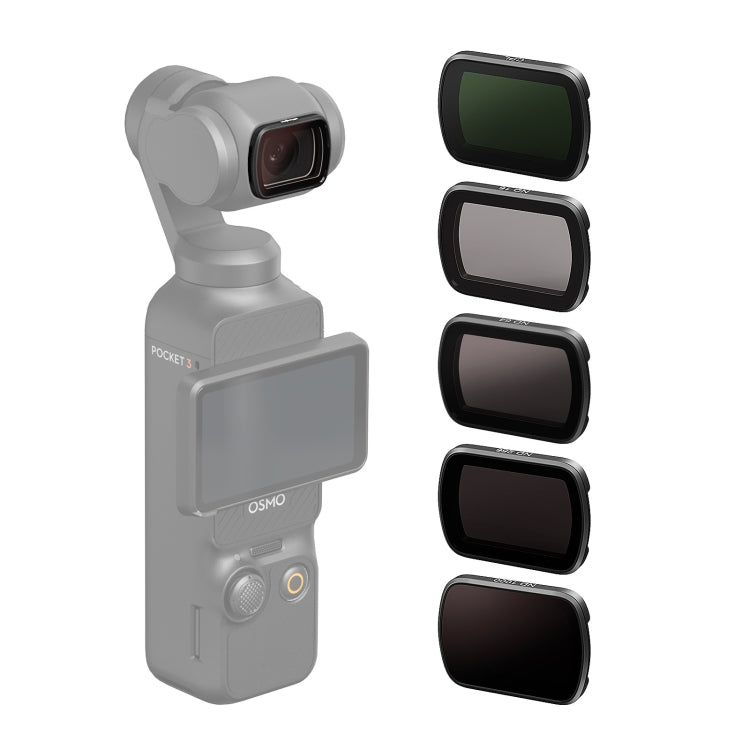 Para DJI Osmo Pocket 3 aMagisn HD Filtros recubiertos de doble cara Gafas protectoras para cámara deportiva, CPL, ND16+ND64+ND256 + CPL, ND16+ND64+ND256+ND1000