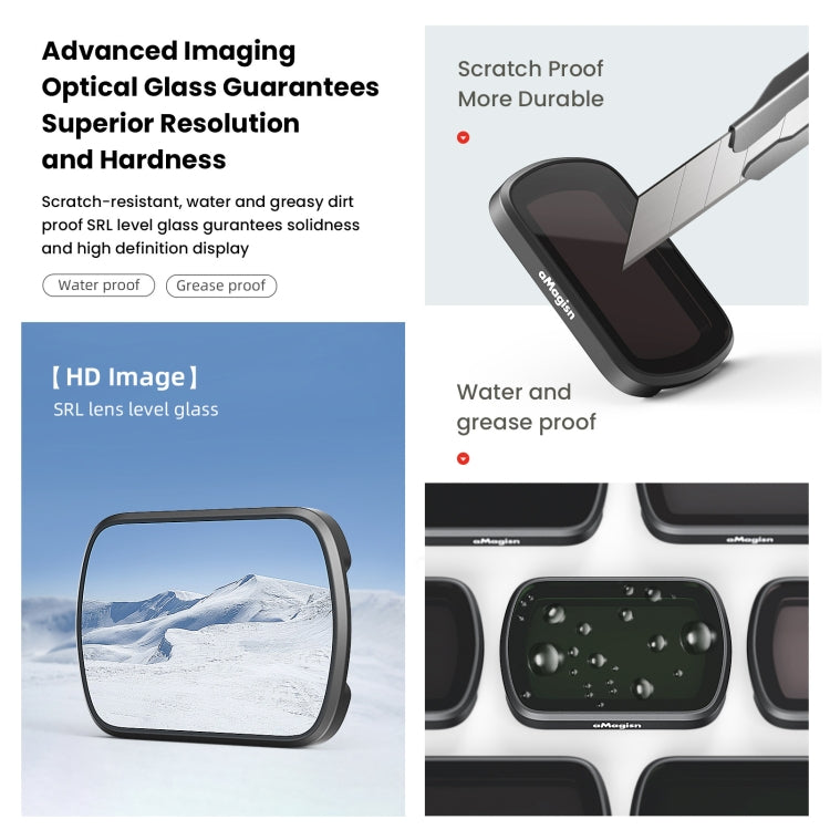 Para DJI Osmo Pocket 3 aMagisn HD Filtros recubiertos de doble cara Gafas protectoras para cámara deportiva, CPL, ND16+ND64+ND256 + CPL, ND16+ND64+ND256+ND1000