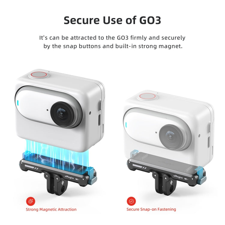 Para Insta360 GO 3 aMagisn magnético desmontaje rápido soporte de asiento inferior accesorios de cámara deportiva