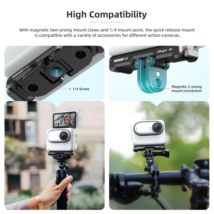 Para Insta360 GO 3 aMagisn magnético desmontaje rápido soporte de asiento inferior accesorios de cámara deportiva