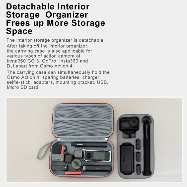 Para DJI Osmo Action 4 aMagisn Paquete de almacenamiento medio accesorios de cámara de movimiento de protección, For DJI Osmo Action 4