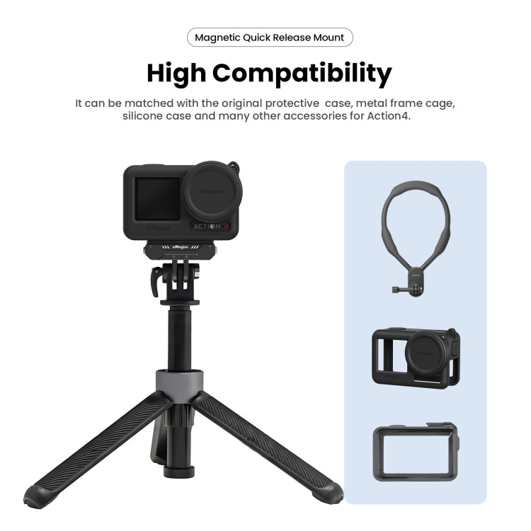 Para DJI Osmo Action 4/3 aMagisn Accesorios magnéticos de cámara de movimiento de desmontaje rápido, AA09