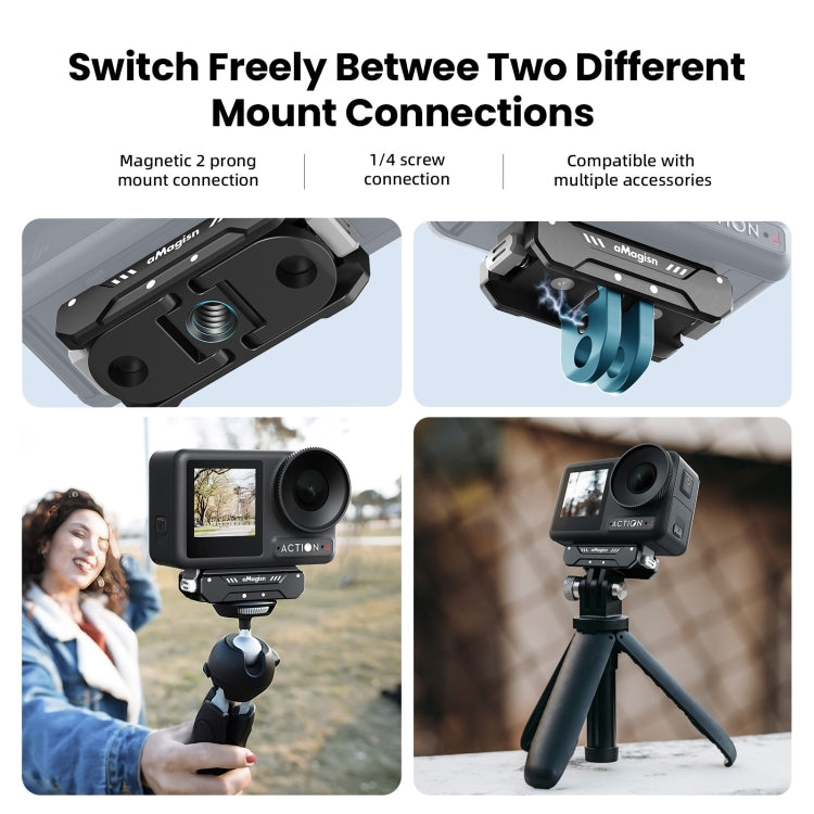Para DJI Osmo Action 4/3 aMagisn Accesorios magnéticos de cámara de movimiento de desmontaje rápido, AA09