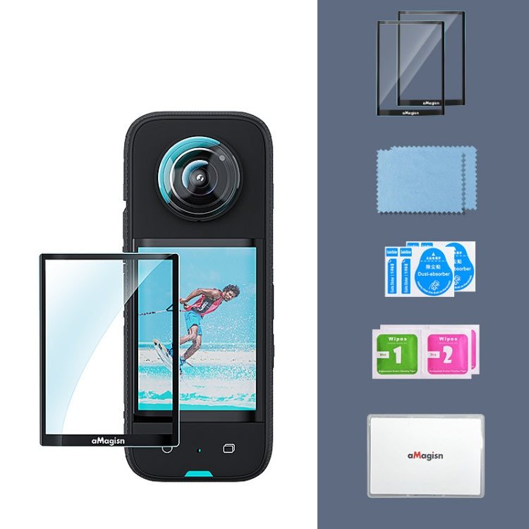 Para Insta360 X3 aMagisn pantalla templada película protectora accesorios para cámaras deportivas, 1set, 2sets