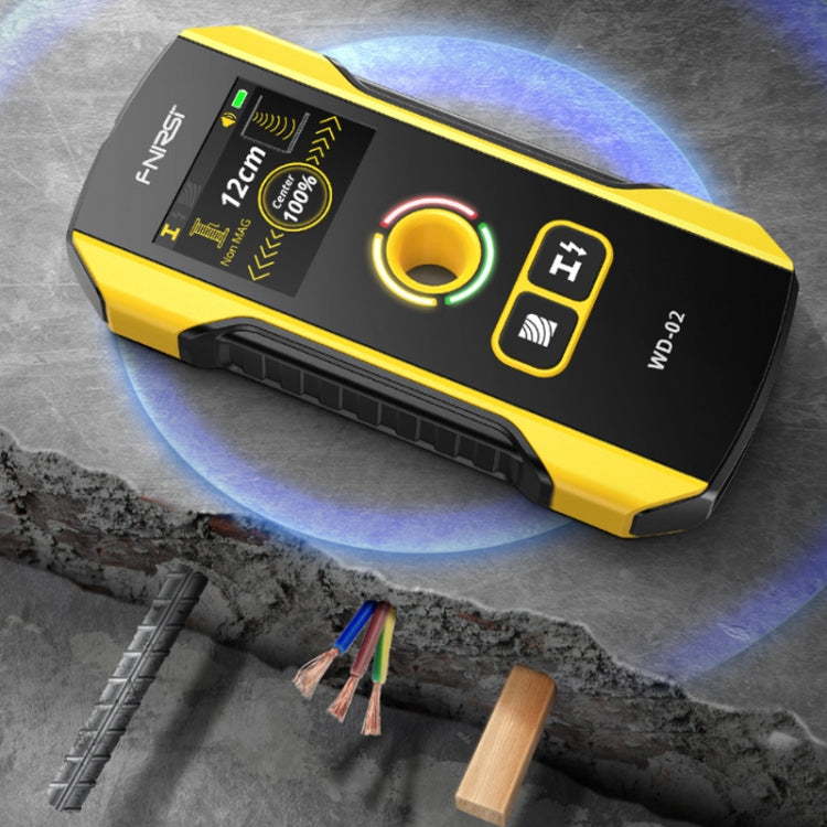 Detector multifuncional de barras de refuerzo metálicas y cables de pared FNIRSI, WD-02