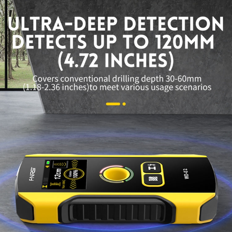 Detector multifuncional de barras de refuerzo metálicas y cables de pared FNIRSI, WD-02
